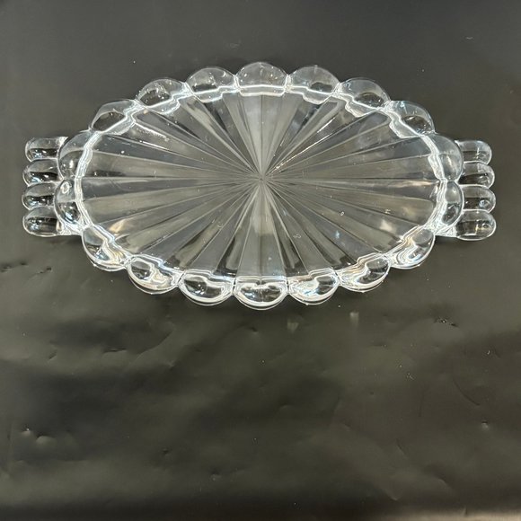 Vintage 1930-50's Heisey Glass Company Crystolite Pattern Crystal Tray - Picture 2 of 4